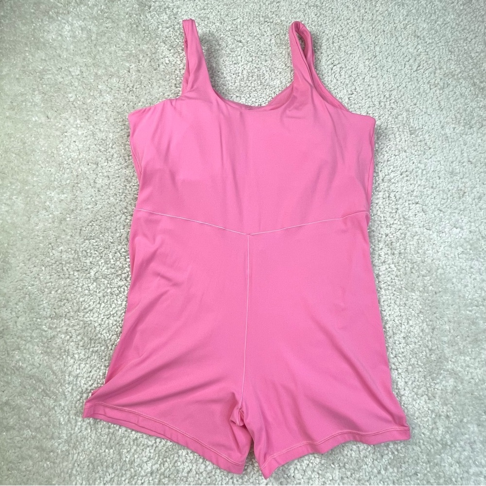 Offline Aerie Real Me Low Key 5” Romper Bodysuit XXL Pink stretchy lightweight - Picture 2 of 8